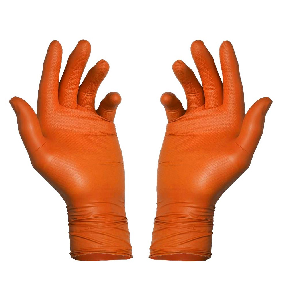 BLACK HEAVY DUTY GRIP NITRILE GLOVES SMALL PK50