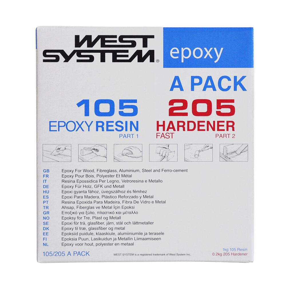 WEST SYSTEM A PACK 105 RESIN - 205 HARDENER 1.2KG (5:1)