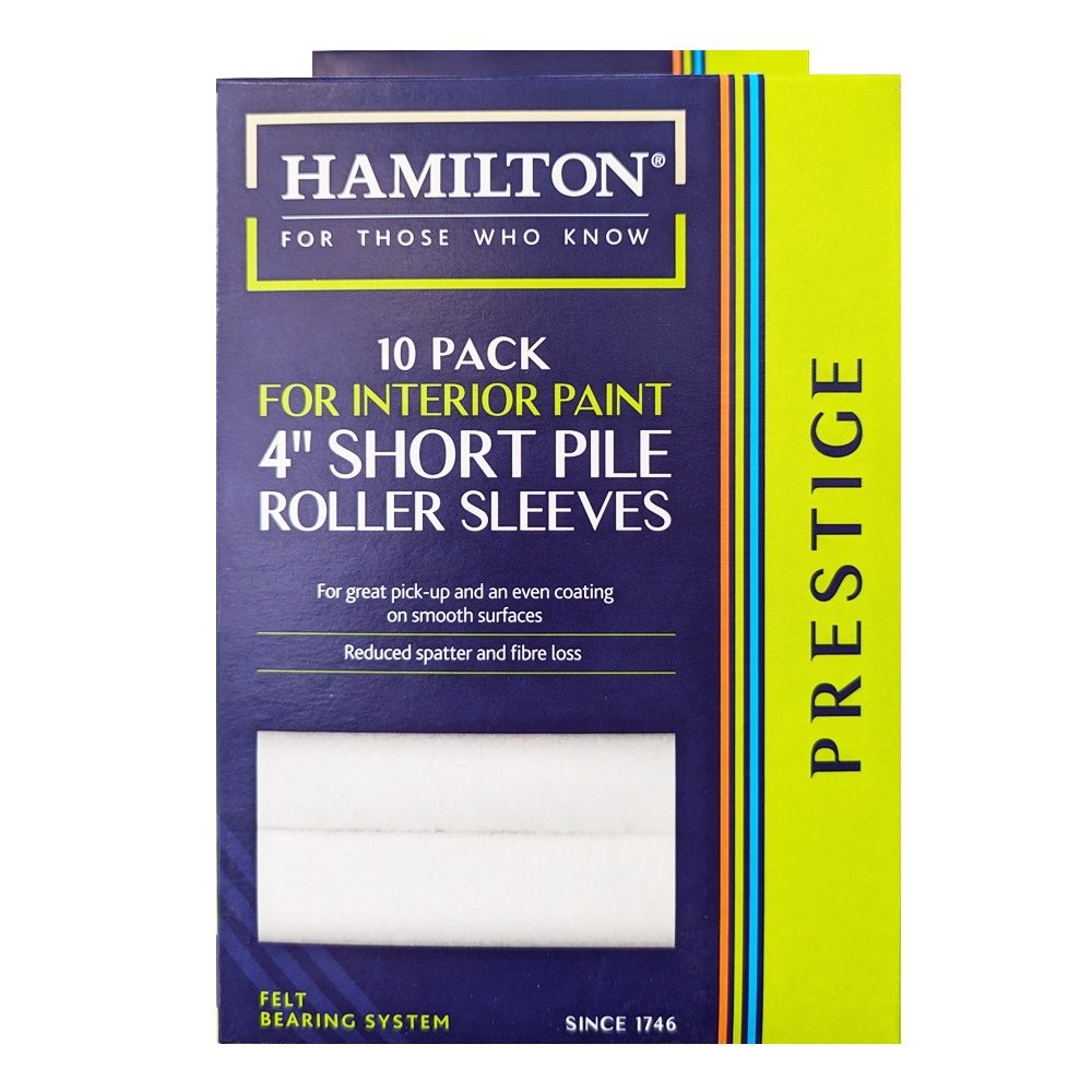 HAMILTON PRESTIGE 4&quot; SHORT PILE MINI ROLLER SLEEVES PK 10