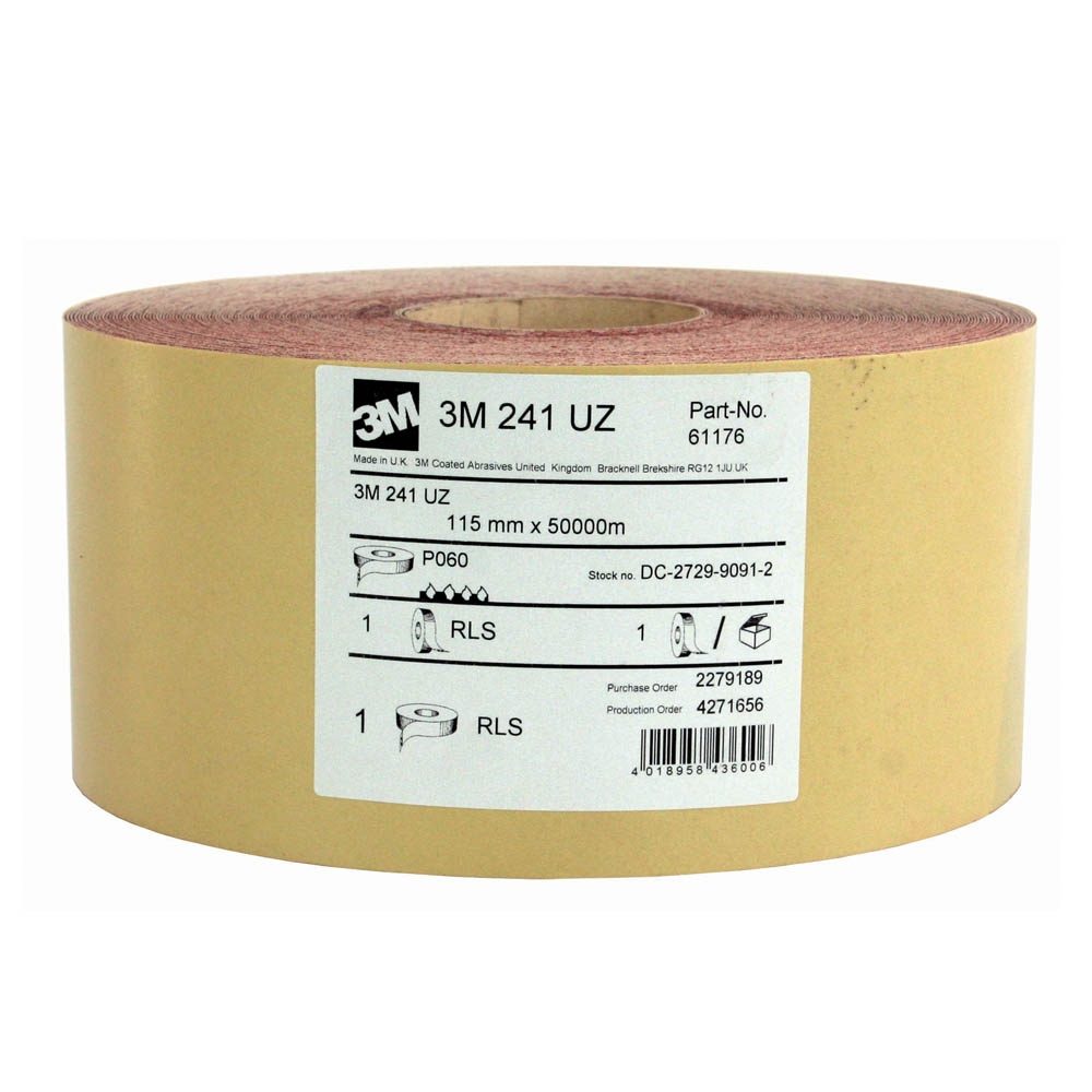 3M 241UZ P40 ABRASIVE RED ROLL 115MMX50M (MOQ 2)