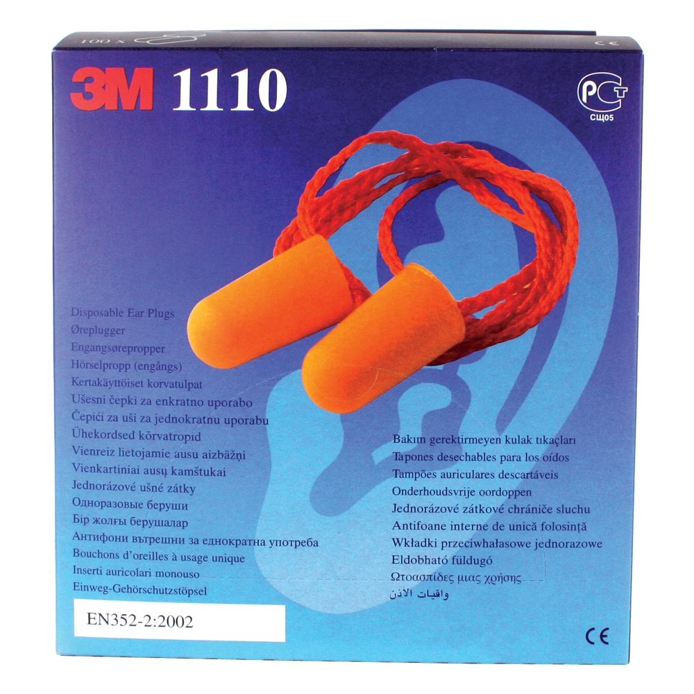 3M FOAM EAR PLUGS CORDED PK100 (MOQ5)